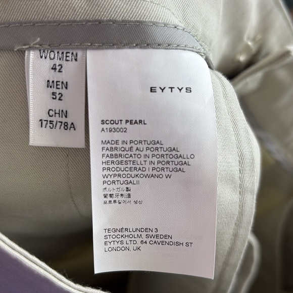 NWT Eytys Scout WideLeg Pants Pearl (Light Grey) 52 Men’s / 42 Women’s Oversized - Picture 12 of 12